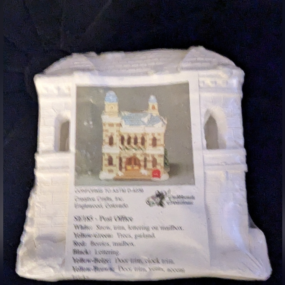 Vintage Christmas village ceramic sealed California Creations SE185 Post Office